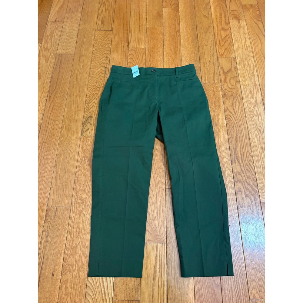 Ann Taylor Curvy Ankle Pants Forest Green 2P Petite Stretch Cotton 38747571 $115